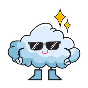 Cool cloud character Stock Illustration