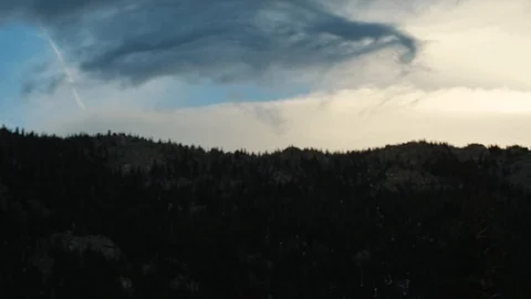 Cool Clouds over Mountain Forest Stock Footage 119832534