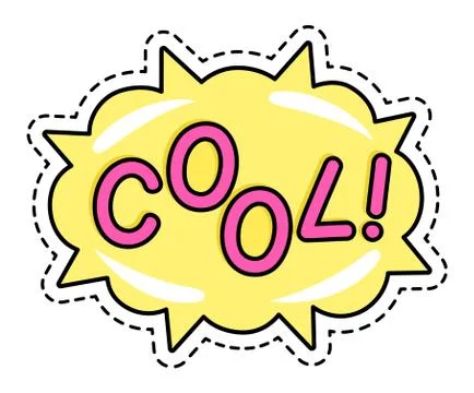 Cool Colorful Sticker with Patch Print Vector Stock Illustration