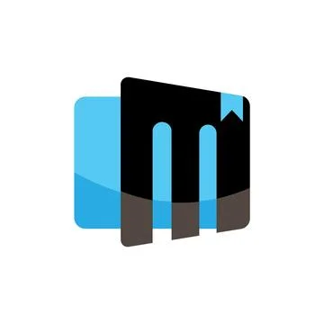 Cool combination between letter M and book. Stock Illustration