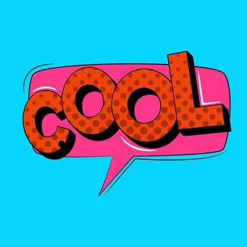 Cool comic book bubble in trendy pop art style. Bright cartoon message. Stock Illustration