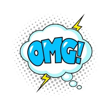 Cool comic book speech bubble background, halftone effect Stock Illustration