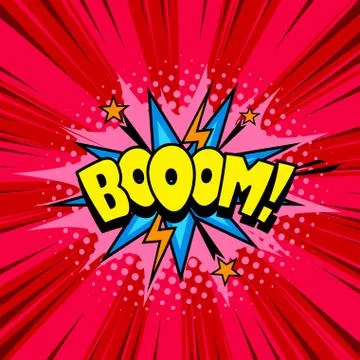 Cool comic book speech bubble background, halftone effect Stock Illustration