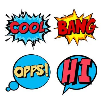 Cool Comic burst vector illustration design with red, blue and yellow color t Stock Illustration