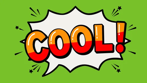 Cool Comic Speech Bubble Animated Text on Green Background for Dynamic Motio Stock Footage 341376385