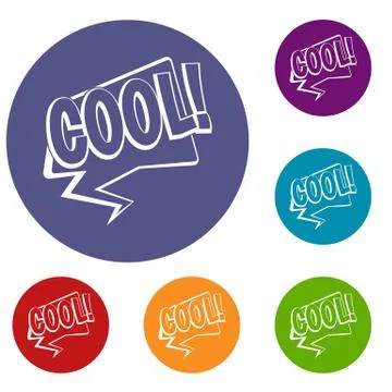 COOL, comic text speech bubble icons set Stock Illustration