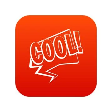 COOL, comic text speech bubble icon digital red Illustrazione stock