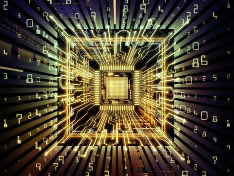 Cool Computer CPU 스톡 일러스트