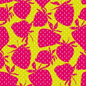 Cool concept strawberry seamless pattern Stock Illustration