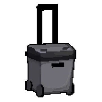 Cool cooler box pixel art vector illustration Stock Illustration