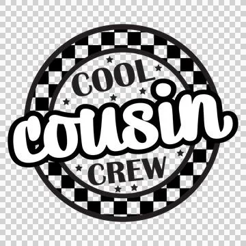 Cool Crew Round Badge Design presented circle stars black Stock Illustration