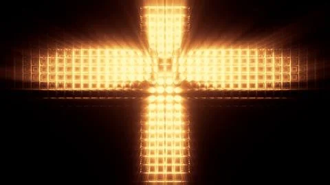 A cool cross-shaped futuristic sci-fi techno lights - perfect for futuristic  Illustrazione stock
