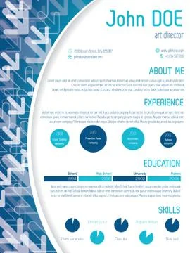 Cool cv template design with arrows Stock Illustration