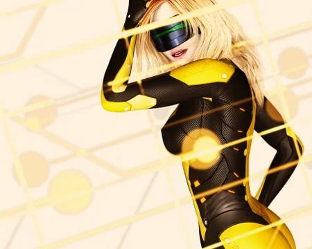 Cool cyber agent Stock Illustration