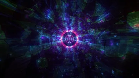Cool dark tech tunnel 3d illustration background wallpaper design artwork 스톡 일러스트