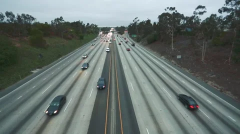 Cool daytime shot of highway traffic Stock Footage 64799641