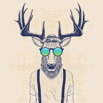 Cool deer Stock Illustration