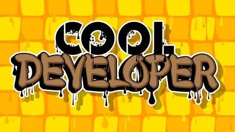 Cool Developer. Graffiti tag. Abstract modern street art decoration perform.. 库存插图