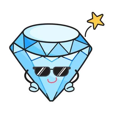 Cool diamond character Stock Illustration