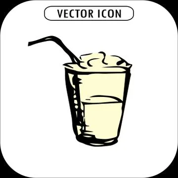 Cool drink in plastic cup , Stock Illustration