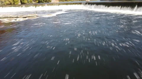 Cool Drone Flight Just Above Waterfall (Paris Fall) Stock Footage 314202048