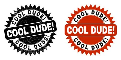 COOL DUDE! Black Rosette Watermark with Grunge Texture Stock Illustration
