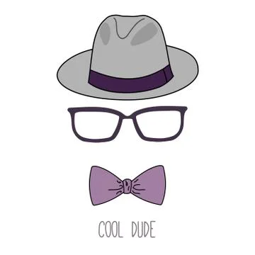 Cool dude fedora hat poster Ilustração Stock