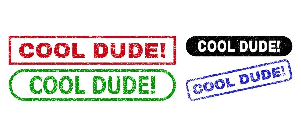 COOL DUDE! Rectangle Watermarks Using Corroded Texture Stock-Illustration