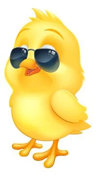 Cool Easter Baby Chick Chicken Bird in Sunglasses Stock Illustration