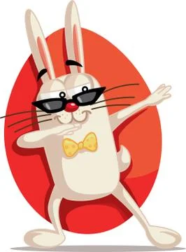 Cool Easter Bunny Dabbing Vector Cartoon Stock Illustration