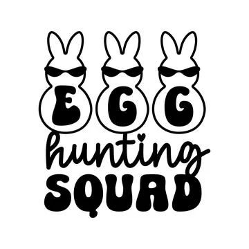 Cool Egg Hunting Squad Sticker with Sunglass Wearing Bunnies Stock Illustration