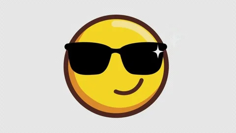 Cool Emoji  Animation 4K Loop Transparant Stock Footage 317526399