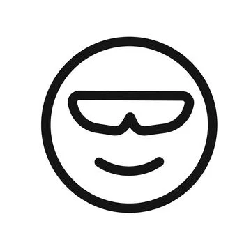 Cool Emoji Icon black and white vector sign 스톡 일러스트