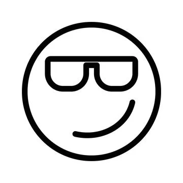 Cool Emoji linear logo mark in black and white 스톡 일러스트
