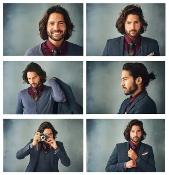Cool for every occassion. Composite studio shots of a stylishly dressed handsome Stock Photos
