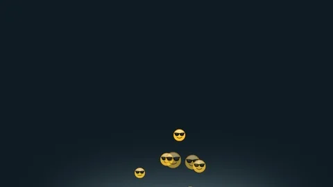 Cool Face Emojis Flying up Stock Footage 119064650