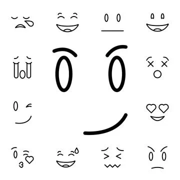 Cool, face flat vector icon in emotions pack Stock Illustration