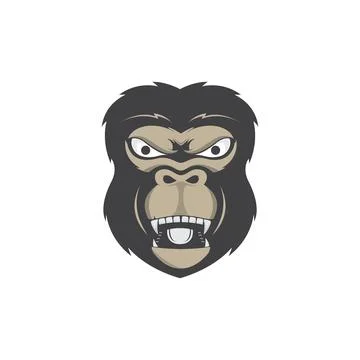 Cool face gorilla  scream logo design vector graphic symbol icon sign illus.. Illustrazione stock