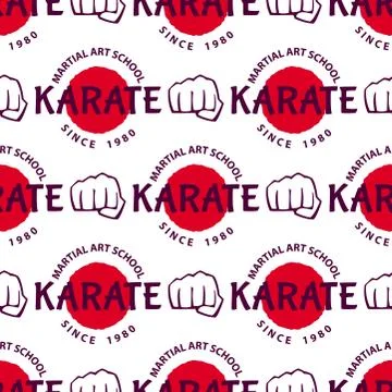 Cool fighting club seamless pattern background martial training champion graphic Stock Illustration