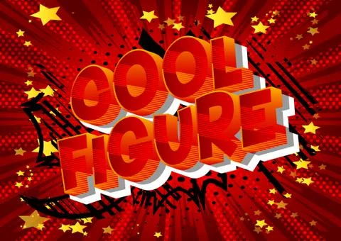 Cool Figure - Vector illustrated comic book style phrase on abstract backgrou Stock Illustration