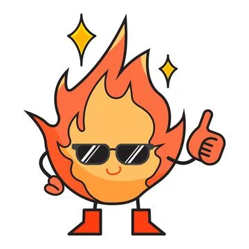 Cool fire character Stock Illustration