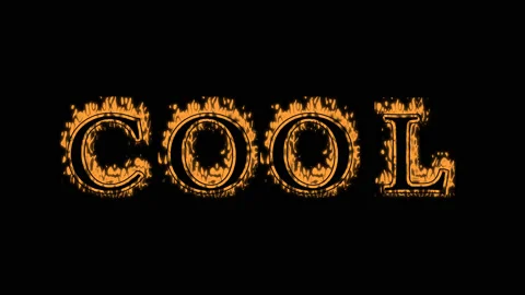 Cool fire text effect black background Stock Footage 136245511