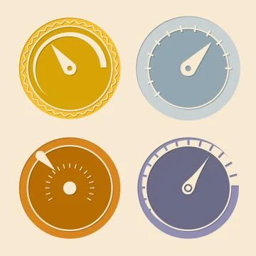 Cool flat download speedometers Stock Illustration
