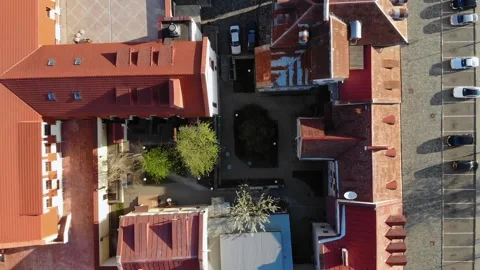 A cool flight from the drone from the top above the old town. view from the top. Stock Footage 231796066