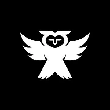 Cool flying owl flat logo design vector Stock-Illustration