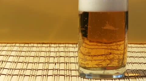Cool fresh beer bubbles Stock Footage 22425571