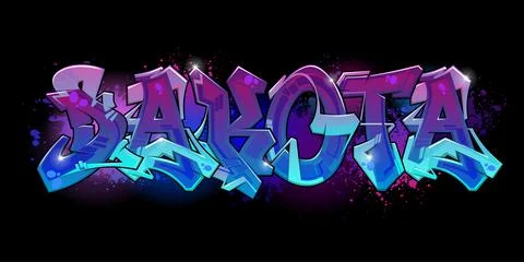 A Cool Genuinue Wildstyle Graffiti Name Design - Dakota Stock Illustration