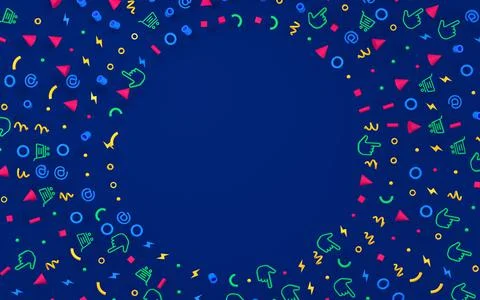 Cool geometric circular pattern. 3d render pattern geometric Stock Illustration