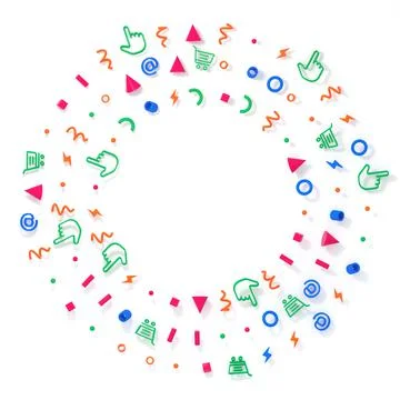 Cool geometric circular pattern for your design. 3d render pattern geometric Stock Illustration