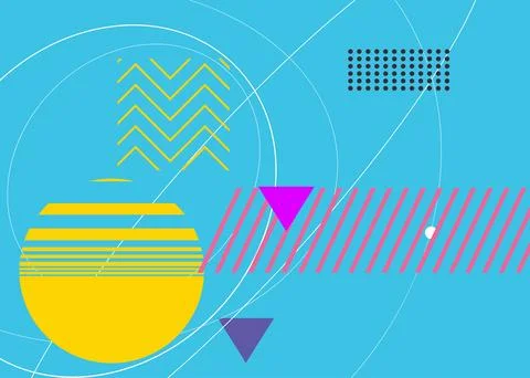 Cool geometrical graphic retro theme cover. Minimal geometric elements post.. 스톡 일러스트